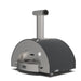 Alfa Forni Classico 2 Pizze Wood Pizza Oven - Ardesia Grey - side view showing door and built-in thermometer