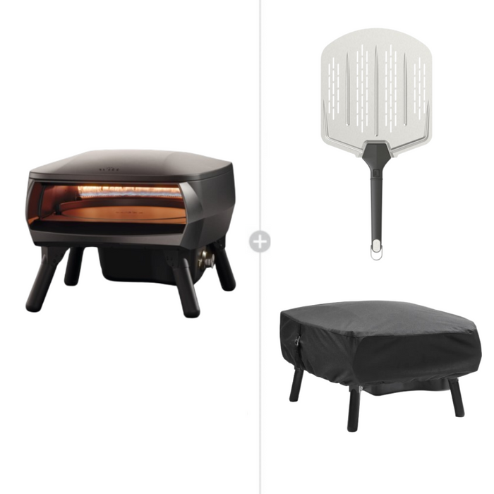 WITT Piccolo Rotante Gas Powered Pizza Oven w/ Rotating Stone 13" Essentials Bundle