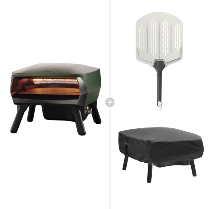 WITT Piccolo Rotante Gas Powered Pizza Oven w/ Rotating Stone 13" Essentials Bundle