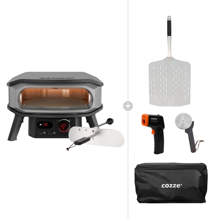 Cozze 13" Premium Electric Pizza Oven Protect and Serve Bundle