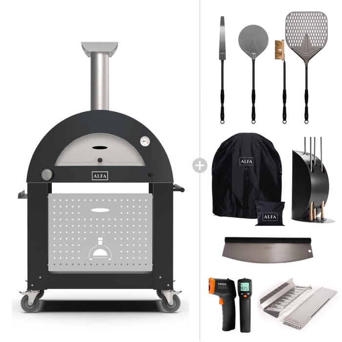 Alfa Forni Moderno 2 Pizze Hybrid Pizza Oven Ultimate Bundle