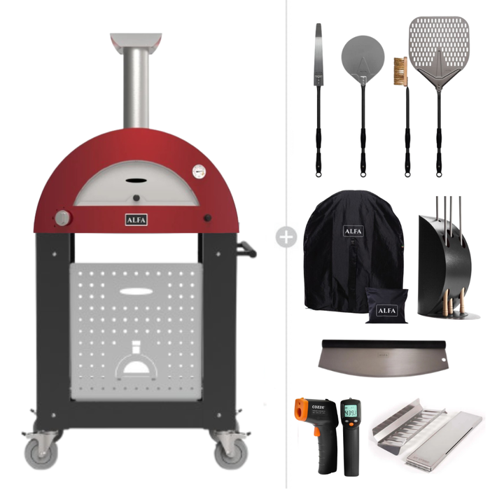 Alfa Forni Moderno 2 Pizze Hybrid Pizza Oven Ultimate Bundle