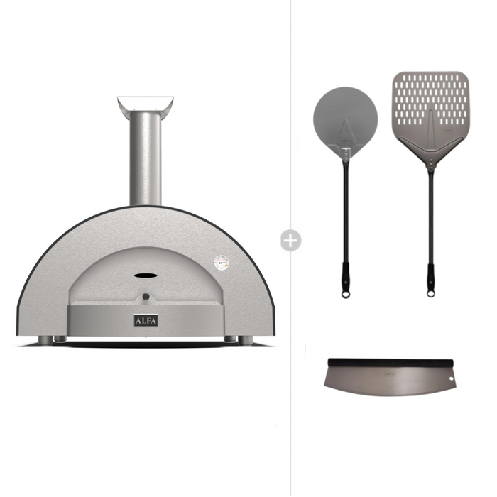 Alfa Forni Classico 4 Pizze Wood Pizza Oven Starter Bundle