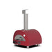 Alfa Forni Moderno Portable Gas Pizza Oven Antique Red - side view showing door and built-in thermometer