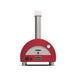 Alfa Forni Moderno Portable Gas Pizza Oven Antique Red - front angle showing door and built-in thermometer