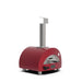 Alfa Forni Moderno Portable Gas Pizza Oven Antique Red - side view showing door and built-in thermometer