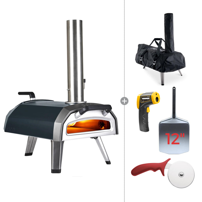 Ooni pizza ovens Wood Only / Flat Peel (Included) / Ooni Ooni Karu 12G | Wood Fired Pizza Oven - Protect & Serve Bundle