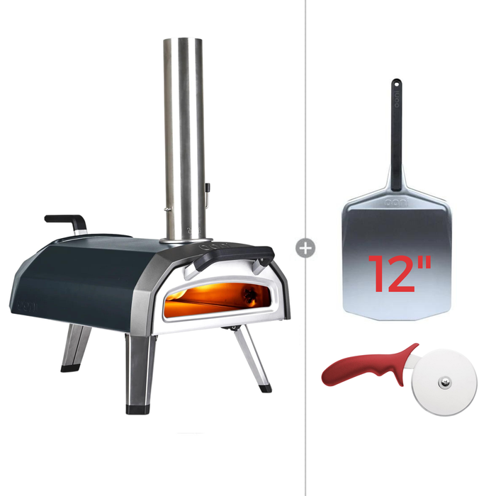 Ooni Wood Fire Pizza Oven Flat Peel (Included) / Argheri Ooni Karu 12G | Portable Outdoor Wood Fired Pizza Oven - Starter Bundle