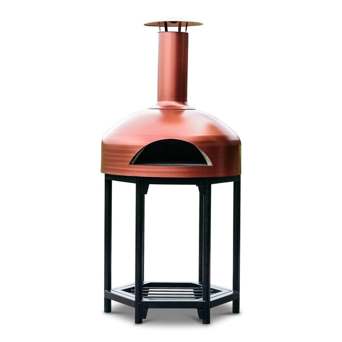 Polito Wood Fire Pizza Oven Shimmering Rose / Hex Stand 1060mm high / No Wheels Polito Giotto Wood Fire Pizza Oven