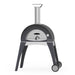 Alfa Ciao Wood Fired Pizza Oven with stand and two wheels on one side
